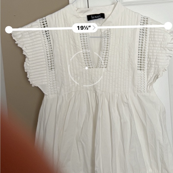 Few Moda Kourt brand white flutter sleeve cotton dress - Picture 4 of 7